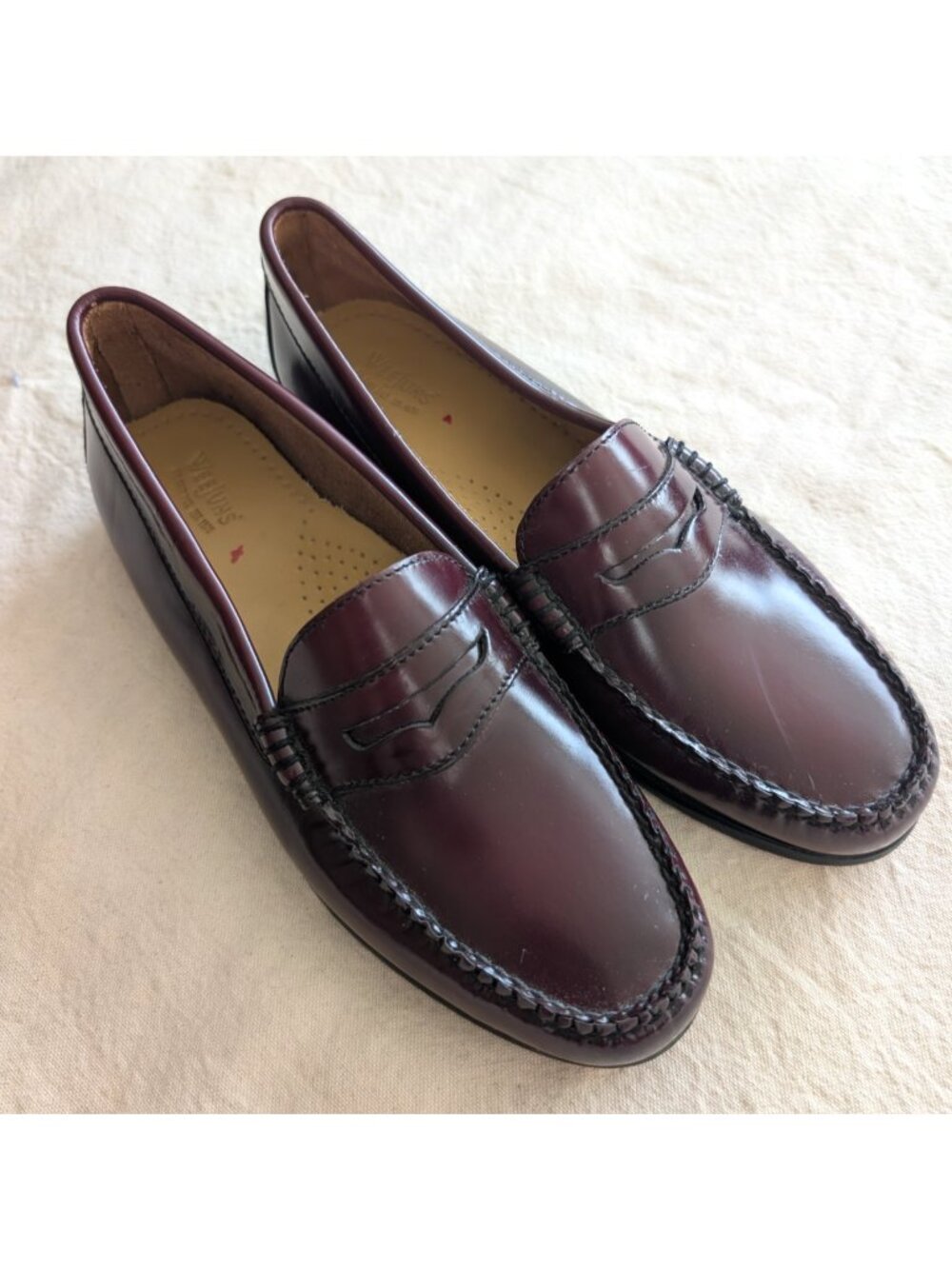 G.H Bass Weejuns Diane Women's Leather Maroon Classic Penny Loafer Size 9M